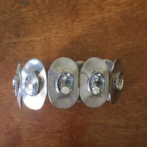 Silver crystal cuff